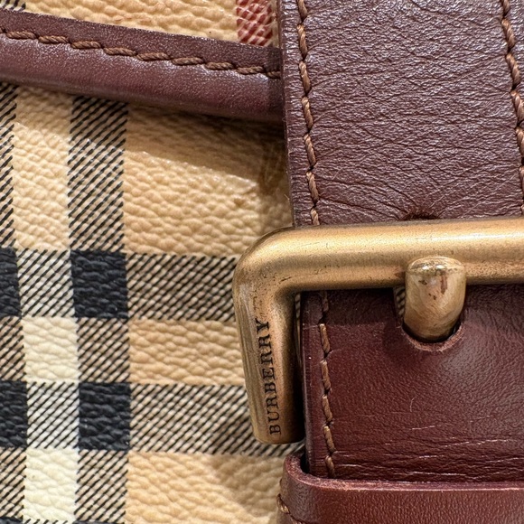 Authentic Burberry Haymarket Check Flap Shoulder Bag - Picture 7 of 7